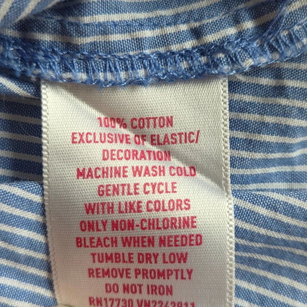 Mossimo Y2K Smocked Dress Size M Blue Striped Strapless Floral Cottagecore Rodeo